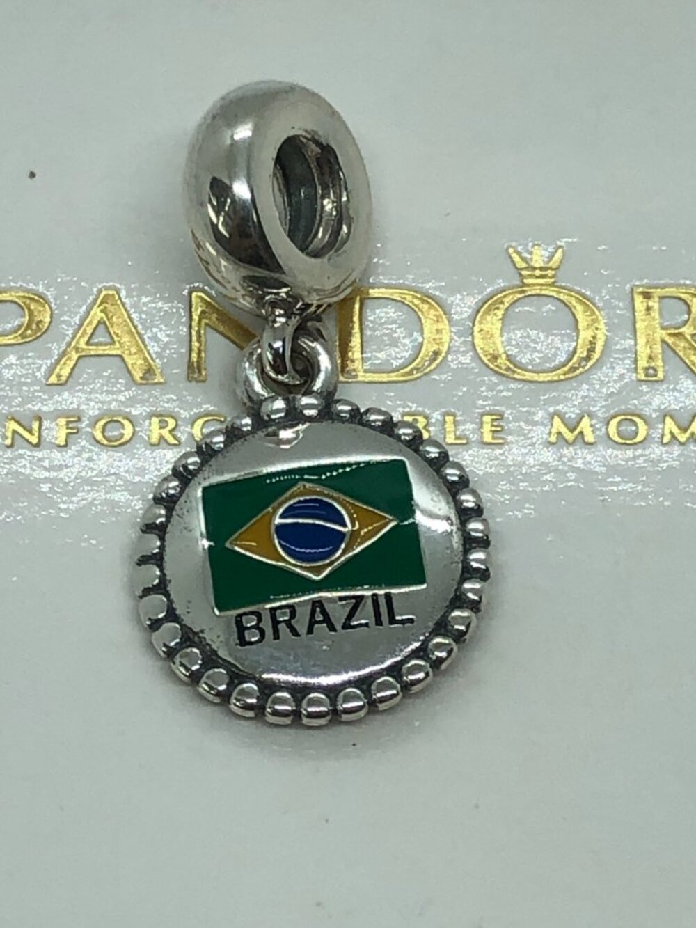 ✨🔥Pandora Brazil Flag Exclusive Charm S925 Silver with box